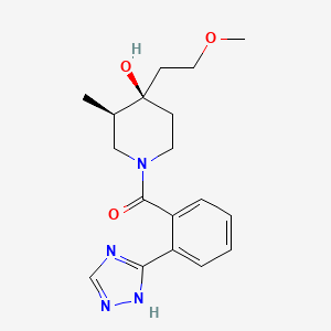 molecular formula C18H24N4O3 B5543278 [(3R,4R)-4-hydroxy-4-(2-methoxyethyl)-3-methylpiperidin-1-yl]-[2-(1H-1,2,4-triazol-5-yl)phenyl]methanone 