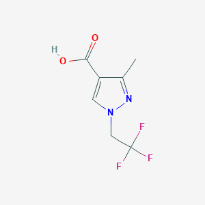 molecular formula C7H7F3N2O2 B055434 3-Methyl-1-(2,2,2-trifluoroethyl)-1H-pyrazole-4-carboxylic acid CAS No. 113100-55-3