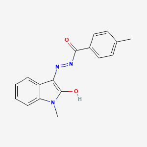 molecular formula C17H15N3O2 B5543419 N-(2-hydroxy-1-methylindol-3-yl)imino-4-methylbenzamide 