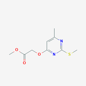 molecular formula C9H12N2O3S B5543560 Methyl 2-(6-methyl-2-methylsulfanylpyrimidin-4-yl)oxyacetate CAS No. 54069-06-6
