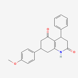 molecular formula C22H21NO3 B5543627 7-(4-METHOXYPHENYL)-4-PHENYL-1,2,3,4,5,6,7,8-OCTAHYDROQUINOLINE-2,5-DIONE 