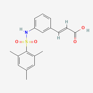 molecular formula C18H19NO4S B5543648 3-[3-(2,4,6-Trimethyl-benzenesulfonylamino)-phenyl]-acrylic acid 