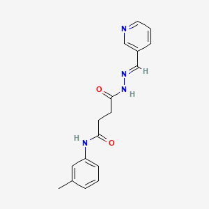 molecular formula C17H18N4O2 B5543655 N-(3-Methylphenyl)-3-{N'-[(E)-(pyridin-3-YL)methylidene]hydrazinecarbonyl}propanamide 