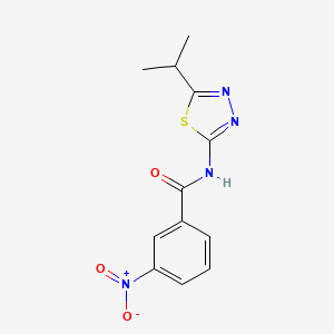 molecular formula C12H12N4O3S B5543679 3-nitro-N-[5-(propan-2-yl)-1,3,4-thiadiazol-2-yl]benzamide 