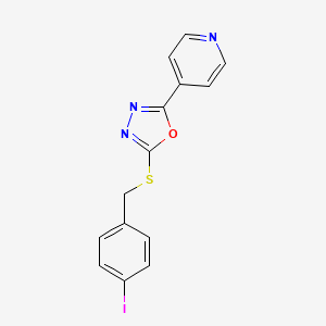 molecular formula C14H10IN3OS B5543755 4-{5-[(4-Iodobenzyl)sulfanyl]-1,3,4-oxadiazol-2-yl}pyridine CAS No. 478482-76-7