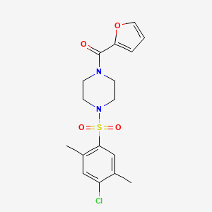 molecular formula C17H19ClN2O4S B5543771 {4-[(4-CHLORO-2,5-DIMETHYLPHENYL)SULFONYL]PIPERAZINO}(2-FURYL)METHANONE 