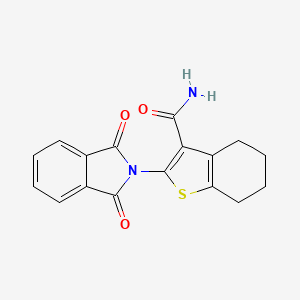 molecular formula C17H14N2O3S B5543777 2-(1,3-dioxoisoindol-2-yl)-4,5,6,7-tetrahydro-1-benzothiophene-3-carboxamide 