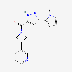 molecular formula C17H17N5O B5543817 [3-(1-methylpyrrol-2-yl)-1H-pyrazol-5-yl]-(3-pyridin-3-ylazetidin-1-yl)methanone 