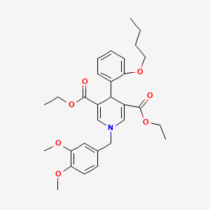 molecular formula C30H37NO7 B5543818 3,5-DIETHYL 4-(2-BUTOXYPHENYL)-1-[(3,4-DIMETHOXYPHENYL)METHYL]-1,4-DIHYDROPYRIDINE-3,5-DICARBOXYLATE 