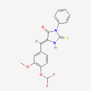 molecular formula C18H14F2N2O3S B5543844 5-{(Z)-1-[4-(DIFLUOROMETHOXY)-3-METHOXYPHENYL]METHYLIDENE}-3-PHENYL-2-THIOXODIHYDRO-1H-IMIDAZOL-4-ONE 