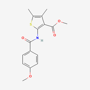 molecular formula C16H17NO4S B5543859 Methyl 2-(4-methoxybenzamido)-4,5-dimethylthiophene-3-carboxylate 