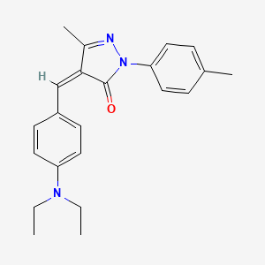 molecular formula C22H25N3O B5544075 (4Z)-4-[[4-(diethylamino)phenyl]methylidene]-5-methyl-2-(4-methylphenyl)pyrazol-3-one 