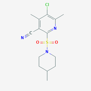molecular formula C14H18ClN3O2S B5544093 5-Chloro-4,6-dimethyl-2-[(4-methylpiperidin-1-yl)sulfonyl]pyridine-3-carbonitrile 