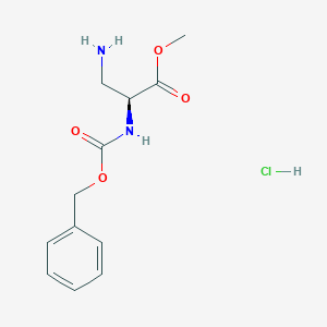 molecular formula C12H17ClN2O4 B554411 3-Amino-N-(benzyloxycarbonyl)-L-alanine methyl ester hydrochloride CAS No. 35761-27-4