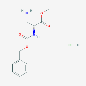 molecular formula C12H17ClN2O4 B554411 Methyl 2-(S)-[N-carbobenzyloxy]amino-3-aminopropionate, hydrochloride CAS No. 35761-27-4