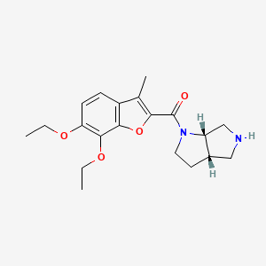 molecular formula C20H26N2O4 B5544110 [(3aS,6aS)-3,3a,4,5,6,6a-hexahydro-2H-pyrrolo[2,3-c]pyrrol-1-yl]-(6,7-diethoxy-3-methyl-1-benzofuran-2-yl)methanone 