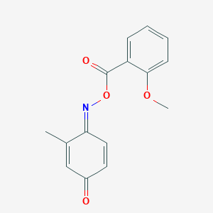 molecular formula C15H13NO4 B5544141 [(1E)-2-Methyl-4-oxocyclohexa-2,5-dien-1-ylidene]amino 2-methoxybenzoate 