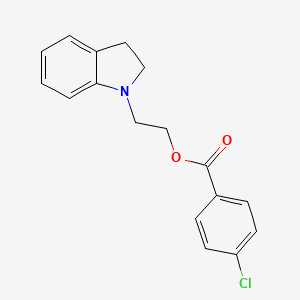 molecular formula C17H16ClNO2 B5544177 2-(2,3-Dihydroindol-1-yl)ethyl 4-chlorobenzoate 