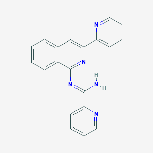 molecular formula C20H15N5 B055442 N'-(3-pyridin-2-ylisoquinolin-1-yl)pyridine-2-carboximidamide CAS No. 118112-10-0
