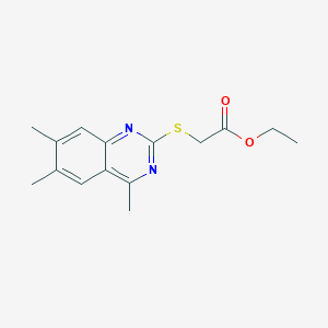 molecular formula C15H18N2O2S B5544209 (4,6,7-Trimethyl-quinazolin-2-ylsulfanyl)-acetic acid ethyl ester 