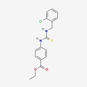 molecular formula C17H17ClN2O2S B5544224 ETHYL 4-({[(2-CHLOROBENZYL)AMINO]CARBOTHIOYL}AMINO)BENZOATE 