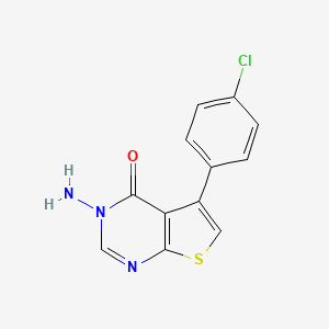 molecular formula C12H8ClN3OS B5544247 3-Amino-5-(4-chloro-phenyl)-3H-thieno[2,3-d]pyrimidin-4-one 
