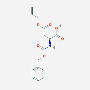 molecular formula C15H17NO6 B554425 (2S)-4-oxo-2-(phenylmethoxycarbonylamino)-4-prop-2-enoxybutanoic acid CAS No. 99793-10-9