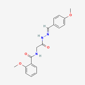 molecular formula C18H19N3O4 B5544264 2-methoxy-N-[2-[(2E)-2-[(4-methoxyphenyl)methylidene]hydrazinyl]-2-oxoethyl]benzamide 
