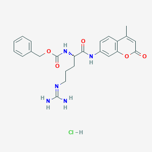 molecular formula C24H28ClN5O5 B554434 Benzyl (S)-(4-(amidinoamino)-1-(((4-methyl-2-oxo-2H-1-benzopyran-7-yl)amino)carbonyl)butyl)carbamate monohydrochloride CAS No. 70375-22-3