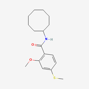 molecular formula C17H25NO2S B5544448 N-cyclooctyl-2-methoxy-4-(methylsulfanyl)benzamide 