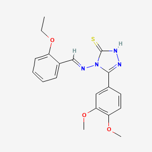 molecular formula C19H20N4O3S B5544457 5-(3,4-dimethoxyphenyl)-4-{[(E)-(2-ethoxyphenyl)methylidene]amino}-4H-1,2,4-triazol-3-yl hydrosulfide 