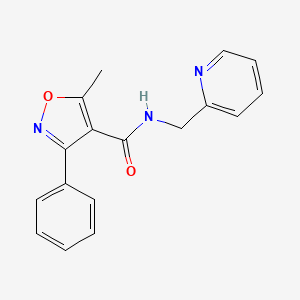 molecular formula C17H15N3O2 B5544568 5-METHYL-3-PHENYL-N-(2-PYRIDYLMETHYL)-4-ISOXAZOLECARBOXAMIDE 