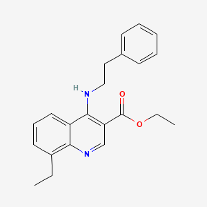 molecular formula C22H24N2O2 B5544594 Ethyl 8-ethyl-4-(2-phenylethylamino)quinoline-3-carboxylate 