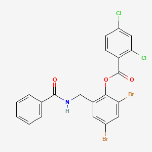molecular formula C21H13Br2Cl2NO3 B5544629 [2-(Benzamidomethyl)-4,6-dibromophenyl] 2,4-dichlorobenzoate 