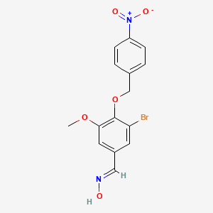 molecular formula C15H13BrN2O5 B5544660 (NE)-N-[[3-bromo-5-methoxy-4-[(4-nitrophenyl)methoxy]phenyl]methylidene]hydroxylamine 