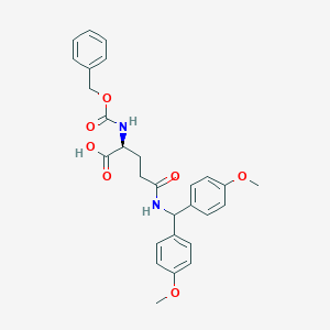 molecular formula C28H30N2O7 B554467 N-(Bis(4-methoxyphenyl)methyl)-N2-((phenylmethoxy)carbonyl)-L-glutamine CAS No. 28252-49-5