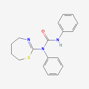 molecular formula C18H19N3OS B5544738 1,3-Diphenyl-1-(4,5,6,7-tetrahydro-1,3-thiazepin-2-yl)urea CAS No. 200863-34-9