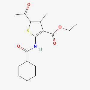 molecular formula C17H23NO4S B5544813 ETHYL 5-ACETYL-2-CYCLOHEXANEAMIDO-4-METHYLTHIOPHENE-3-CARBOXYLATE 