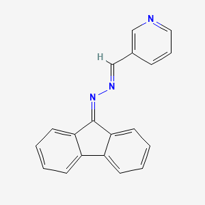 molecular formula C19H13N3 B5544857 3-[(E)-[2-(9H-FLUOREN-9-YLIDENE)HYDRAZIN-1-YLIDENE]METHYL]PYRIDINE 