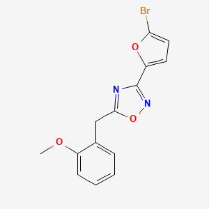 molecular formula C14H11BrN2O3 B5544905 3-(5-bromofuran-2-yl)-5-[(2-methoxyphenyl)methyl]-1,2,4-oxadiazole 