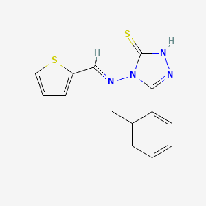 molecular formula C14H12N4S2 B5544911 5-(2-METHYLPHENYL)-4-((2-THIENYLMETHYLENE)AMINO)-4H-1,2,4-TRIAZOLE-3-THIOL 