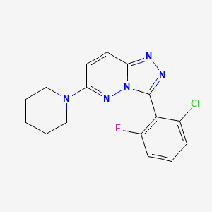molecular formula C16H15ClFN5 B5544915 1-[3-(2-CHLORO-6-FLUOROPHENYL)-[1,2,4]TRIAZOLO[4,3-B]PYRIDAZIN-6-YL]PIPERIDINE 