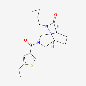 molecular formula C18H24N2O2S B5545011 (1S,5R)-6-(cyclopropylmethyl)-3-(5-ethylthiophene-3-carbonyl)-3,6-diazabicyclo[3.2.2]nonan-7-one 