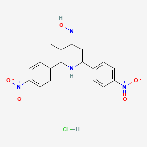 molecular formula C18H19ClN4O5 B5545056 (NZ)-N-[3-methyl-2,6-bis(4-nitrophenyl)piperidin-4-ylidene]hydroxylamine;hydrochloride 