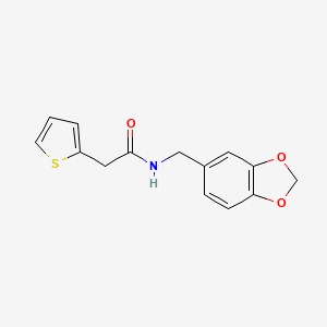 molecular formula C14H13NO3S B5545081 N-[(2H-1,3-BENZODIOXOL-5-YL)METHYL]-2-(THIOPHEN-2-YL)ACETAMIDE 