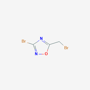 molecular formula C3H2Br2N2O B055451 3-Bromo-5-(bromomethyl)-1,2,4-oxadiazole CAS No. 121562-13-8