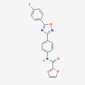 molecular formula C19H12FN3O3 B5545234 N-[4-[5-(4-fluorophenyl)-1,2,4-oxadiazol-3-yl]phenyl]furan-2-carboxamide 