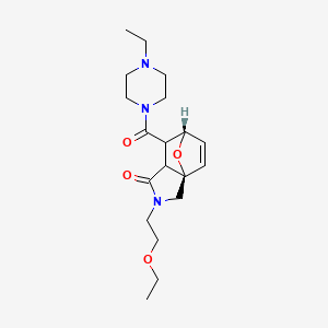 molecular formula C19H29N3O4 B5545277 (1R,7S)-3-(2-ethoxyethyl)-6-(4-ethylpiperazine-1-carbonyl)-10-oxa-3-azatricyclo[5.2.1.01,5]dec-8-en-4-one 