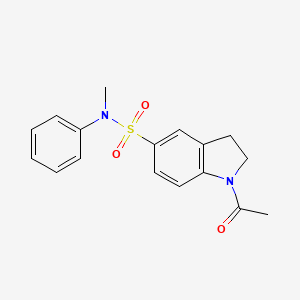molecular formula C17H18N2O3S B5545455 1-acetyl-N-methyl-N-phenyl-2,3-dihydro-1H-indole-5-sulfonamide 