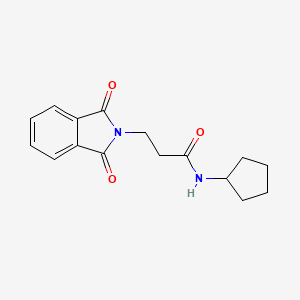 molecular formula C16H18N2O3 B5545459 N-Cyclopentyl-3-(1,3-dioxo-1,3-dihydro-isoindol-2-yl)-propionamide 